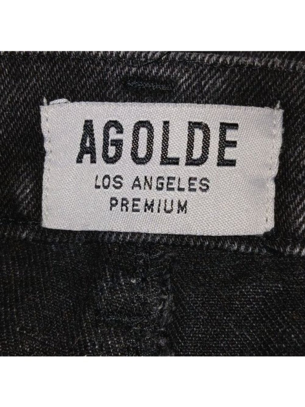 AGOLDE Jaden Black Distressed High Waist Denim Shorts - Picture 4 of 6